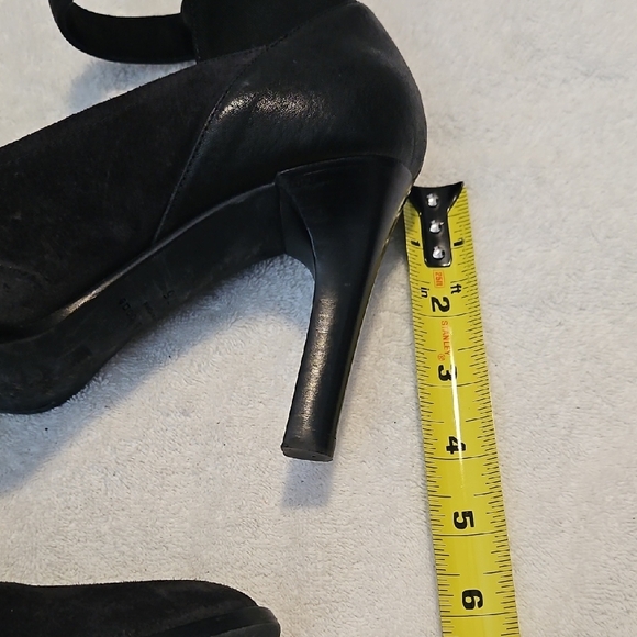 rag & bone Black Suede Pointed-Toe Ankle-Strap Heel